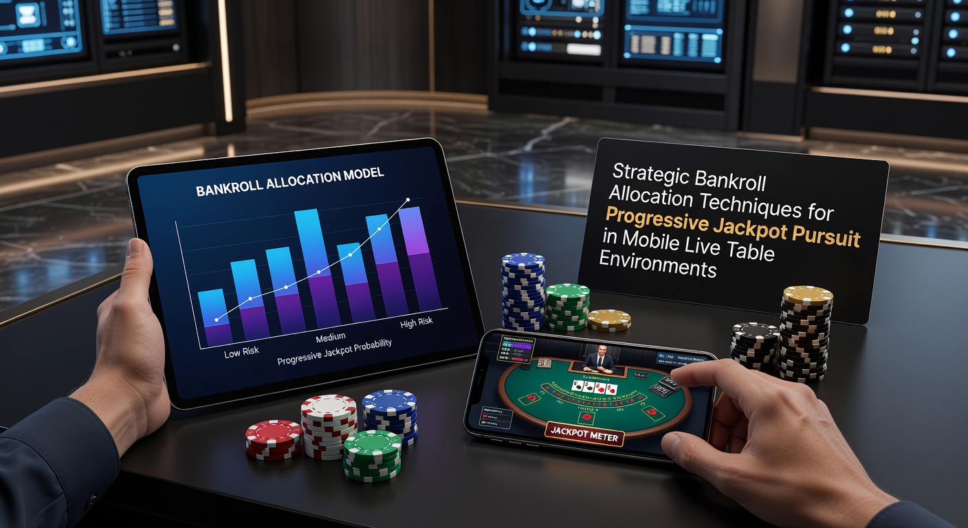 Mobile Live-Tisch-Umgebung mit progressiven Jackpot-Anzeigen auf einem Smartphone