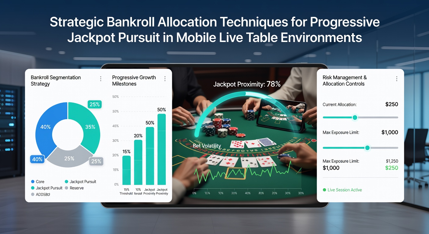 Diagramm zur Bankroll-Allokation mit mobilen Geräten und Jackpot-Statistiken